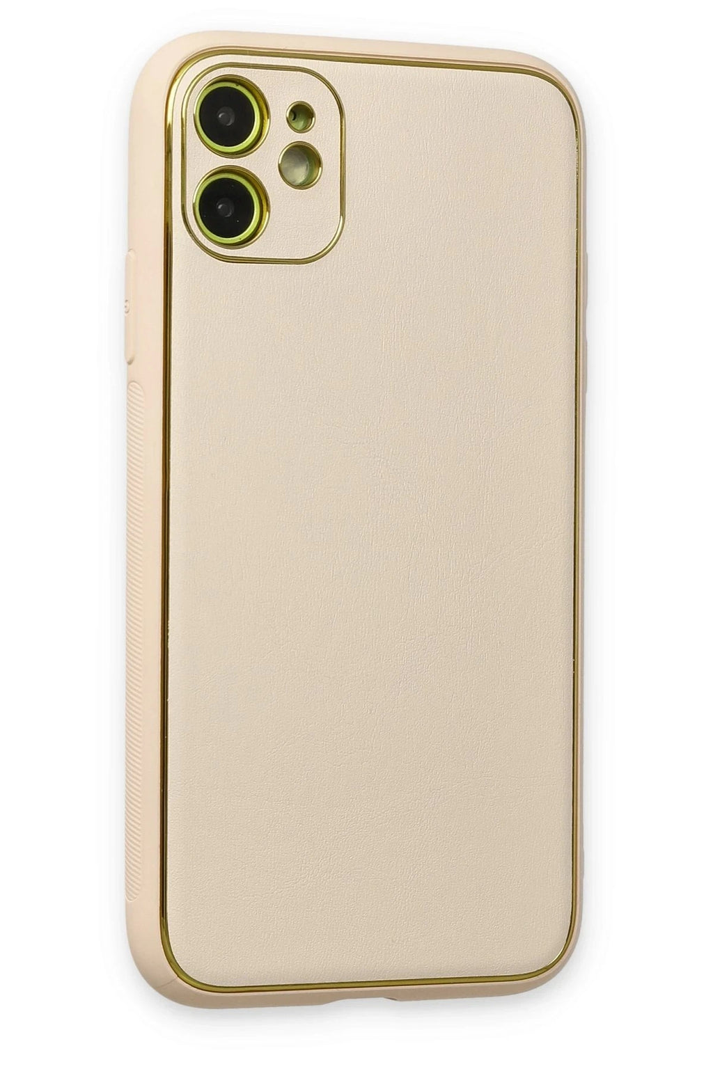 Mey İthalat® iPhone 12 Kılıf Coco Deri Silikon Kapak - Gold