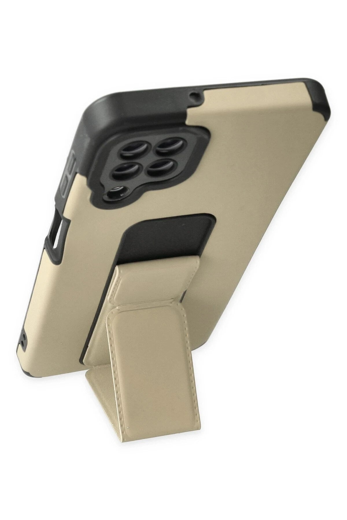 Mey İthalat® Samsung Galaxy A22 Kılıf Mega Standlı Silikon - Gold