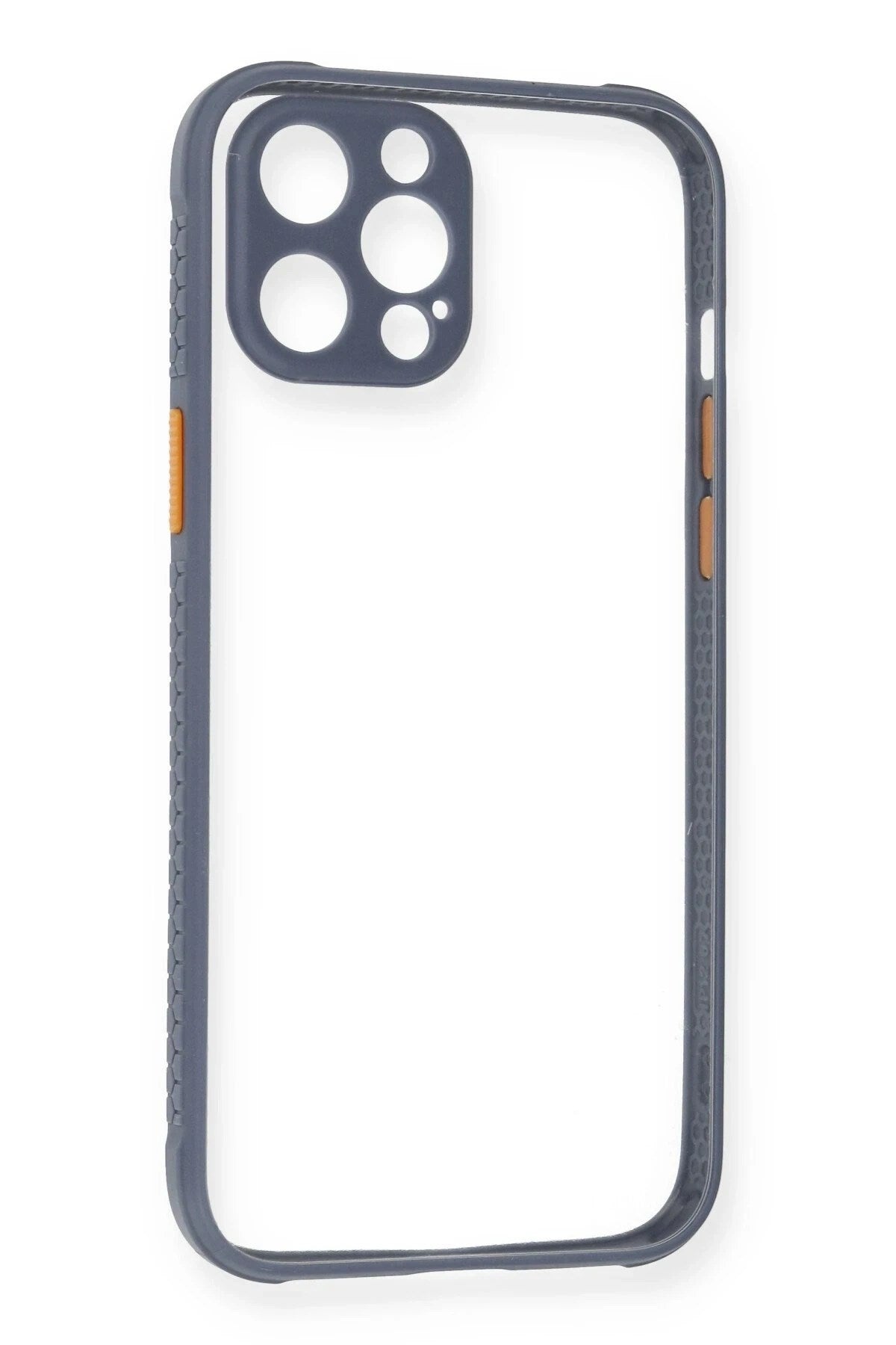Mey İthalat® iPhone 12 Pro Kılıf Miami Şeffaf Silikon - Gri