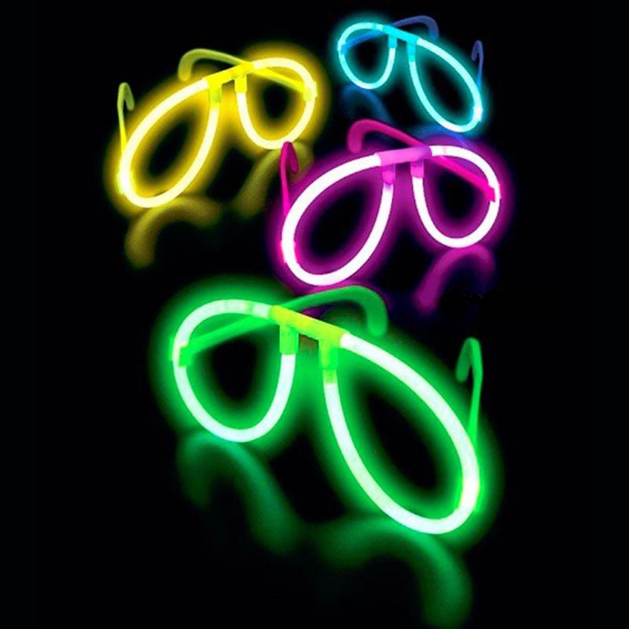 Mey İthalat® Neon Glow Fosfor Gözlük – Festival &amp; Parti (12&amp;#39;li Set)