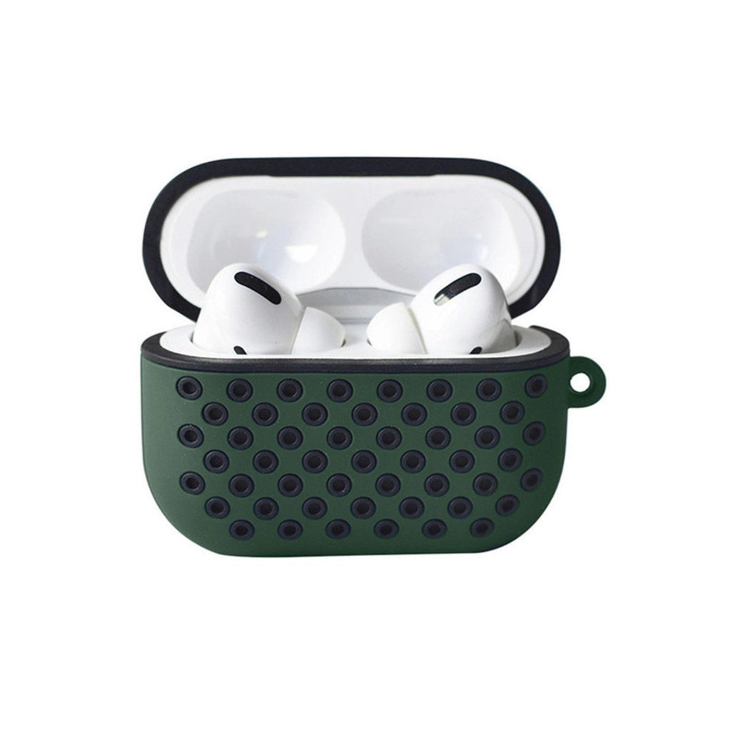 Mey İthalat® Airpods Pro 2 (2.nesil) Spor Delikli Kılıf - Haki Yeşil-Siyah