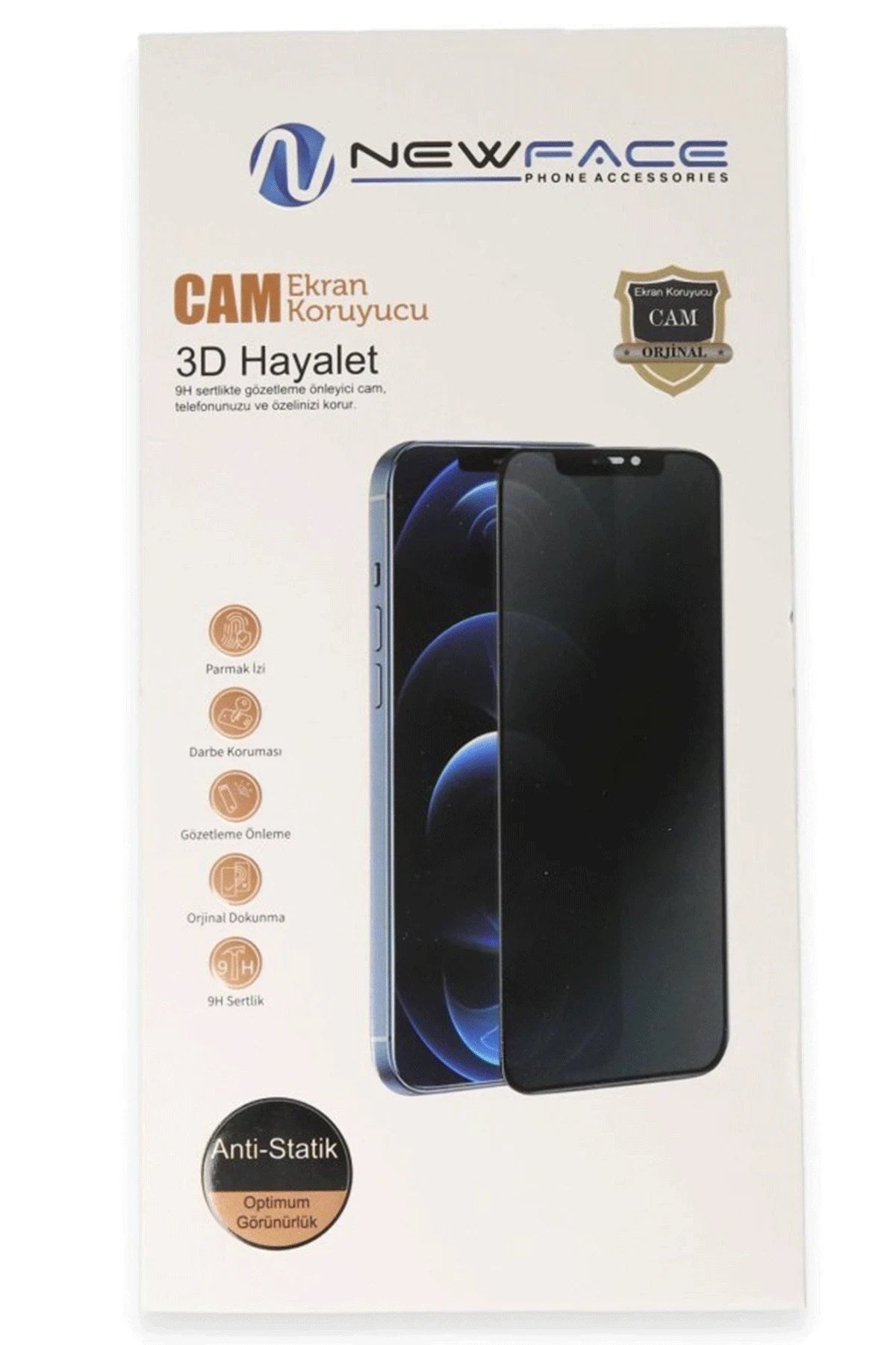 Mey İthalat® iPhone 14 Pro 3D Antistatik Hayalet Cam Ekran Koruyucu