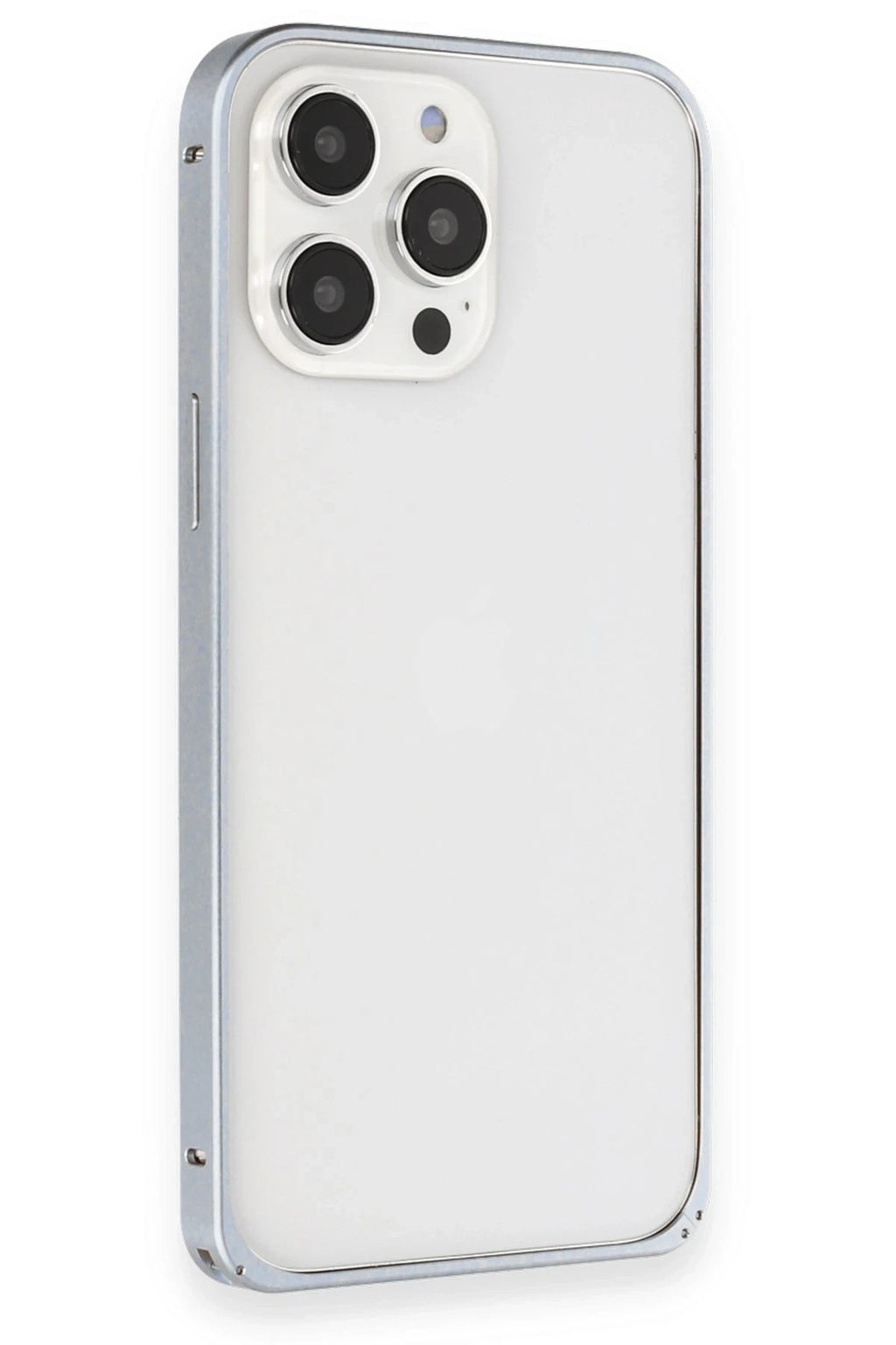 Mey İthalat® iPhone 15 Pro Max Kılıf Metal Bumper Magneticsafe Kapak - Gri