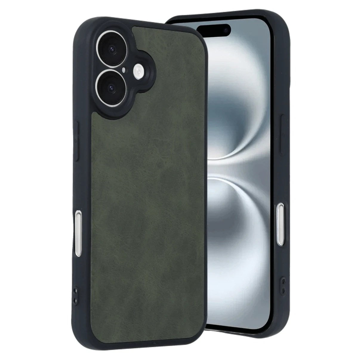 Mey İthalat® iPhone 16 Kılıf Aras Deri Kapak - Koyu Yeşil