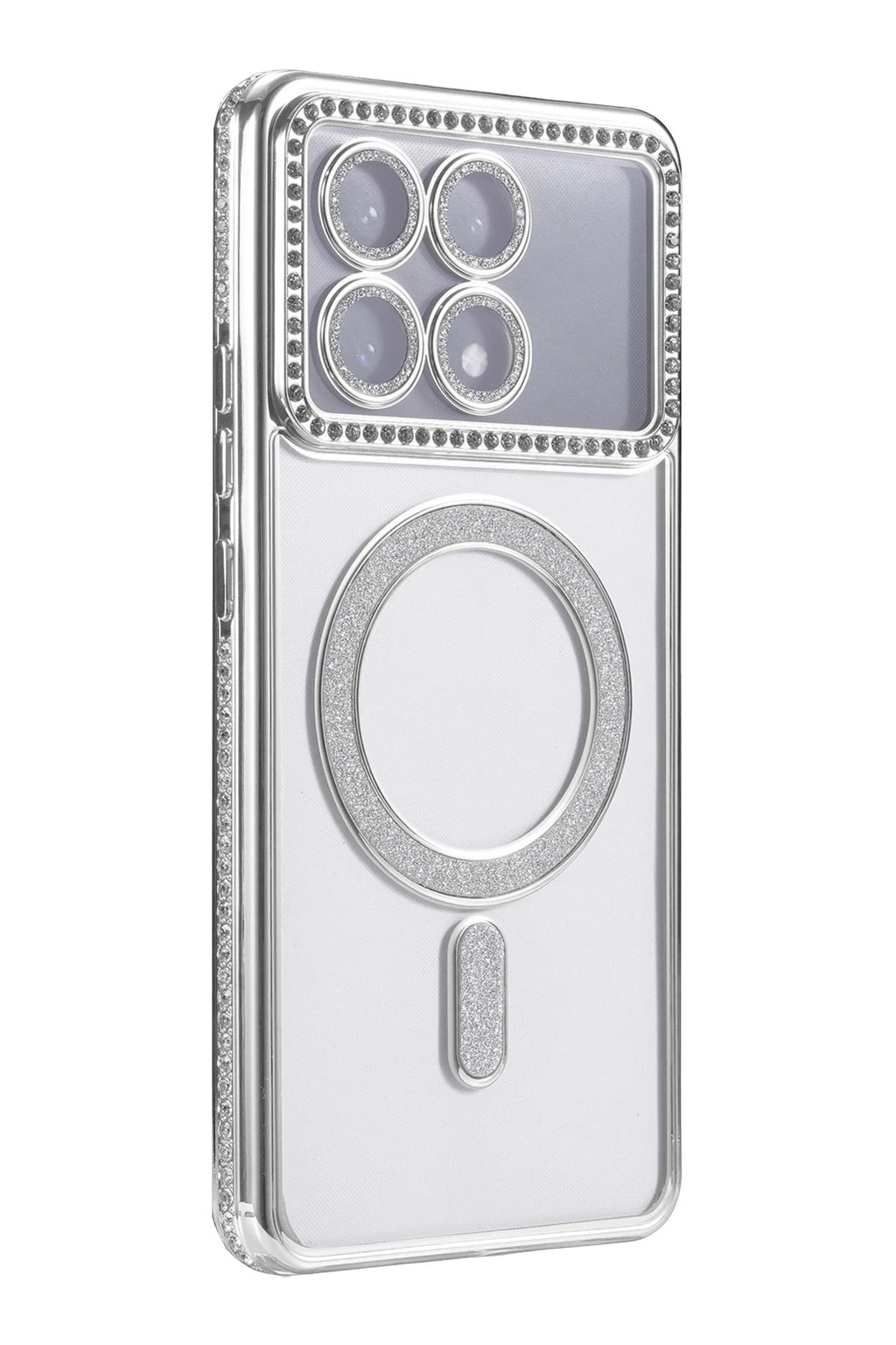 Mey İthalat® Poco X6 Pro Joke Simli Magneticsafe Kılıf - Gümüş