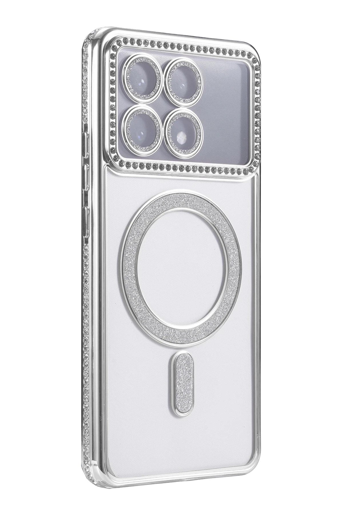 Mey İthalat® Poco X6 Pro Joke Simli Magneticsafe Kılıf - Gümüş
