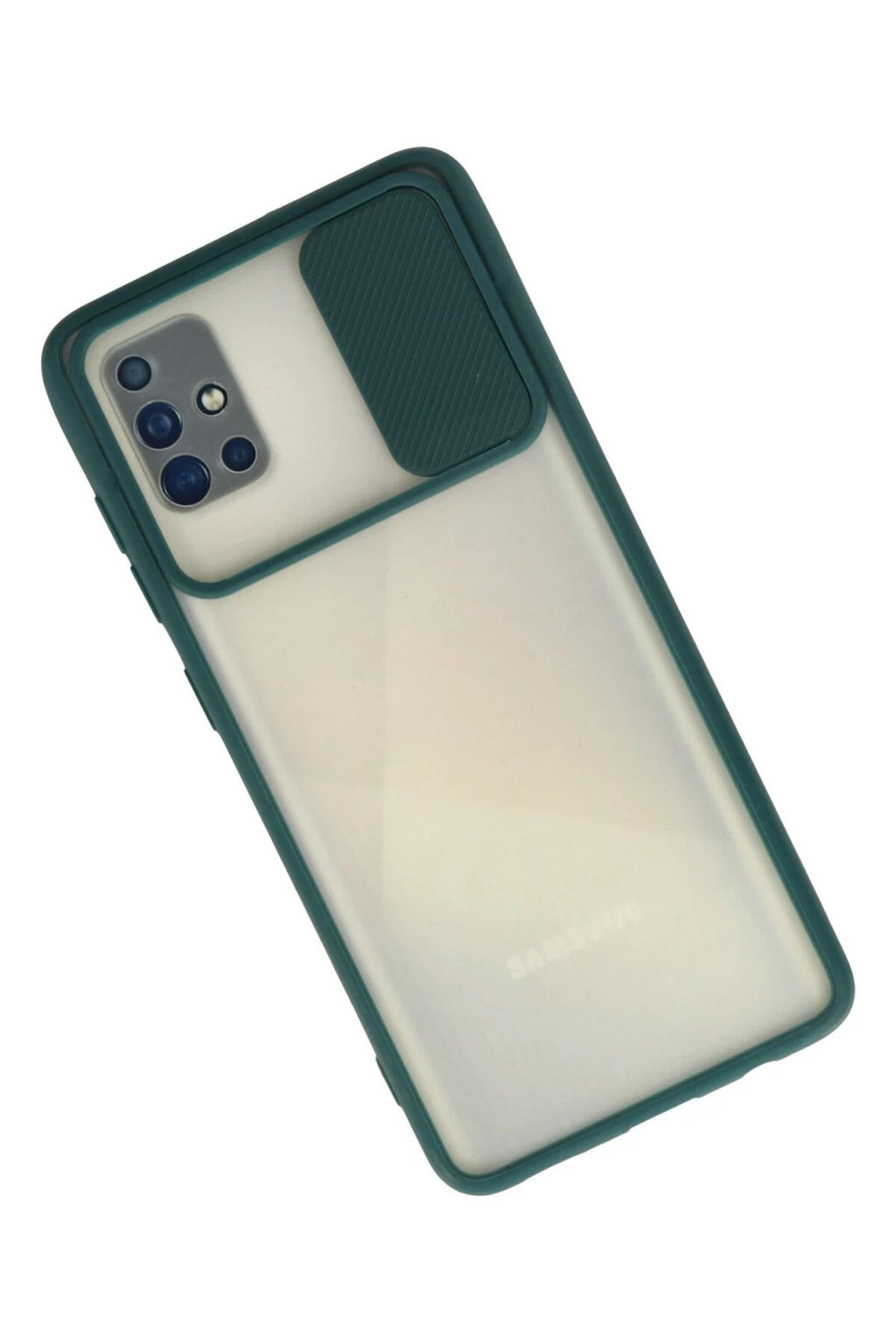 Mey İthalat® Samsung Galaxy A71 Kılıf Palm Buzlu Kamera Sürgülü Silikon - Yeşil