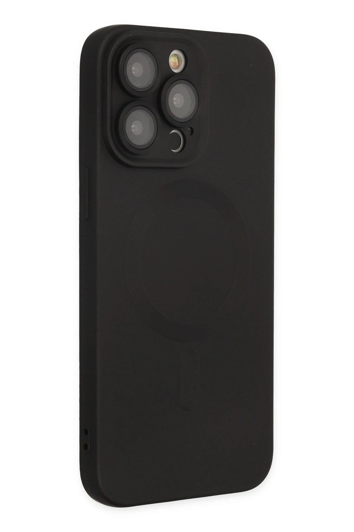 Mey İthalat® iPhone 13 Pro Kılıf Moshi Lens Magneticsafe Silikon - Siyah