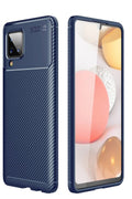 Mey İthalat® Samsung Galaxy A22 Kılıf Auto Focus Karbon Kapak - Lacivert