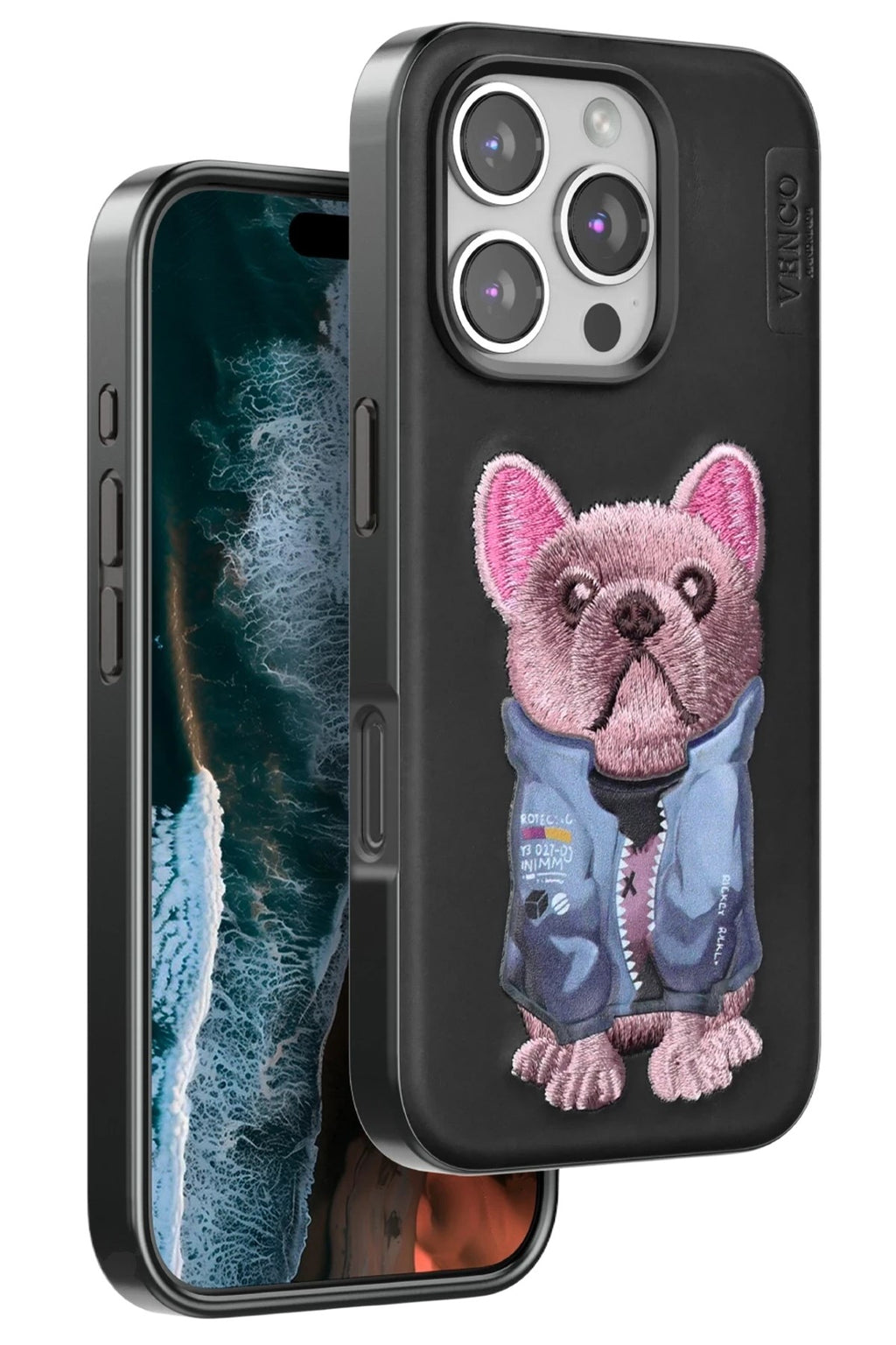 Mey İthalat® iPhone 16 Pro Cute Desenli Kapak - Siyah