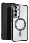 Mey İthalat® Samsung Galaxy S25 Edge Joke Simli Magneticsafe Kılıf - Siyah