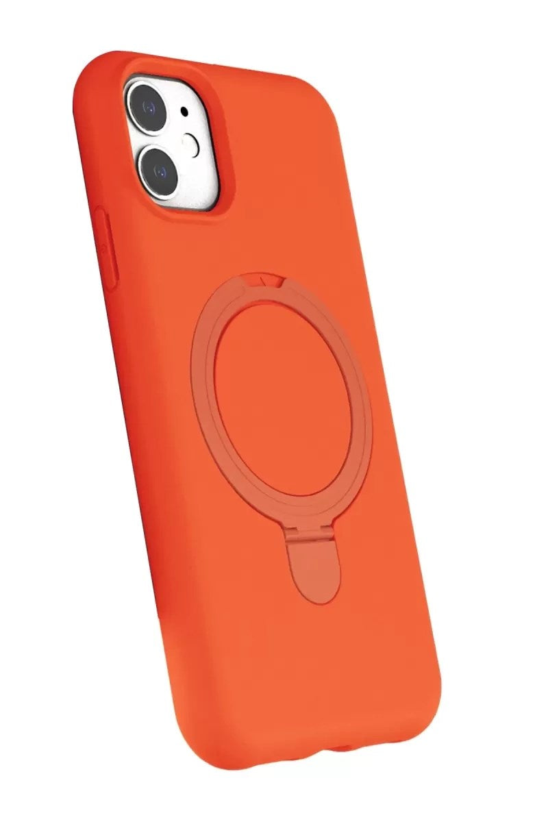 Mey İthalat® iPhone 11 Regal Magsafe Standlı Kapak - Turuncu