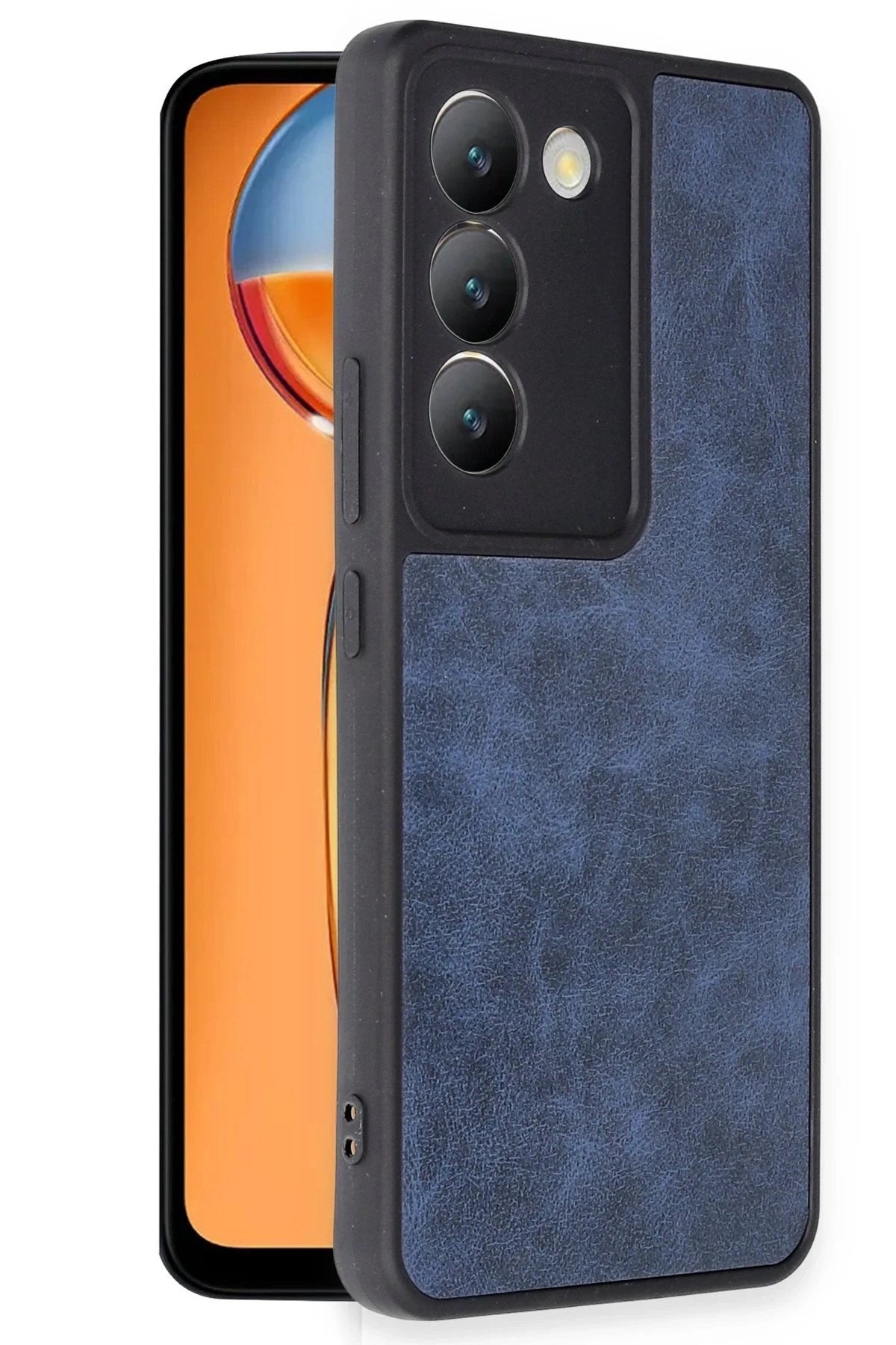 Mey İthalat® Vivo V30 Lite 4G Kılıf Aras Deri Kapak - Lacivert