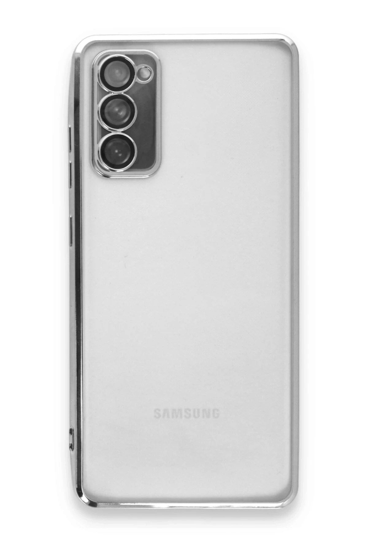 Mey İthalat® Samsung Galaxy S20 FE Kılıf Lensli Silikon - Gümüş