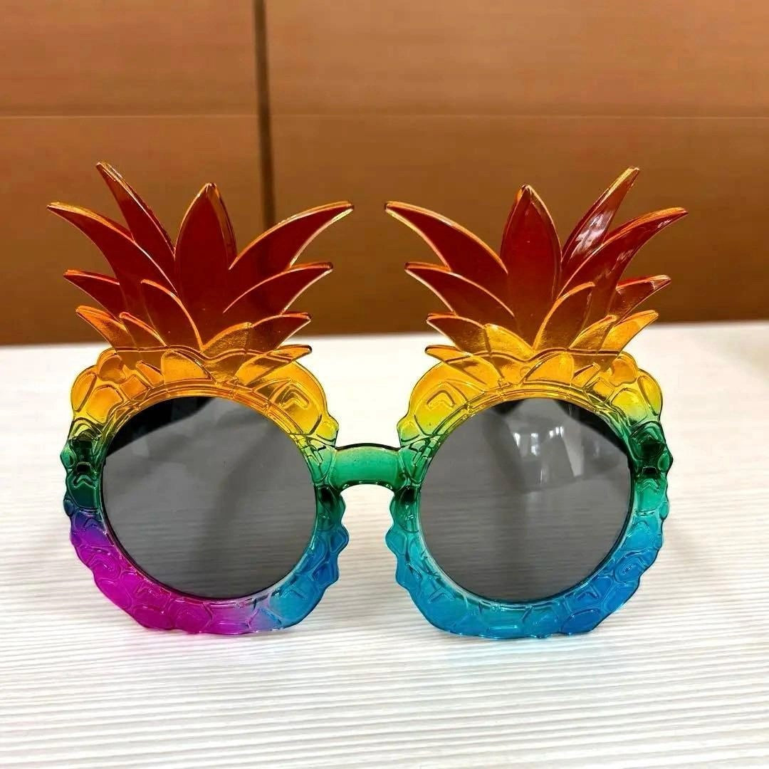 Mey İthalat® Tropikal Ananas Tasarımlı Renkli Hawaii Parti Gözlüğü