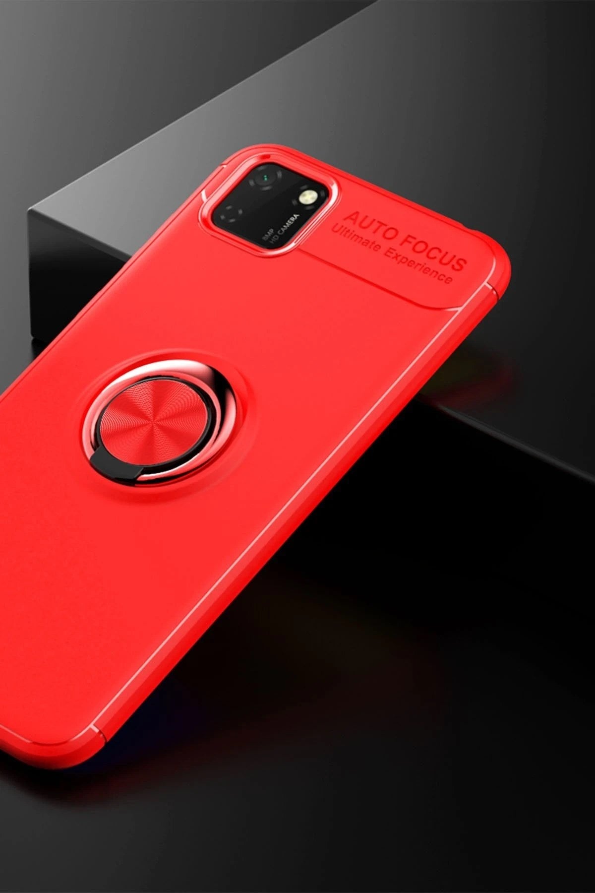 Mey İthalat® Huawei Y5P Kılıf Range Yüzüklü Silikon - Kırmızı