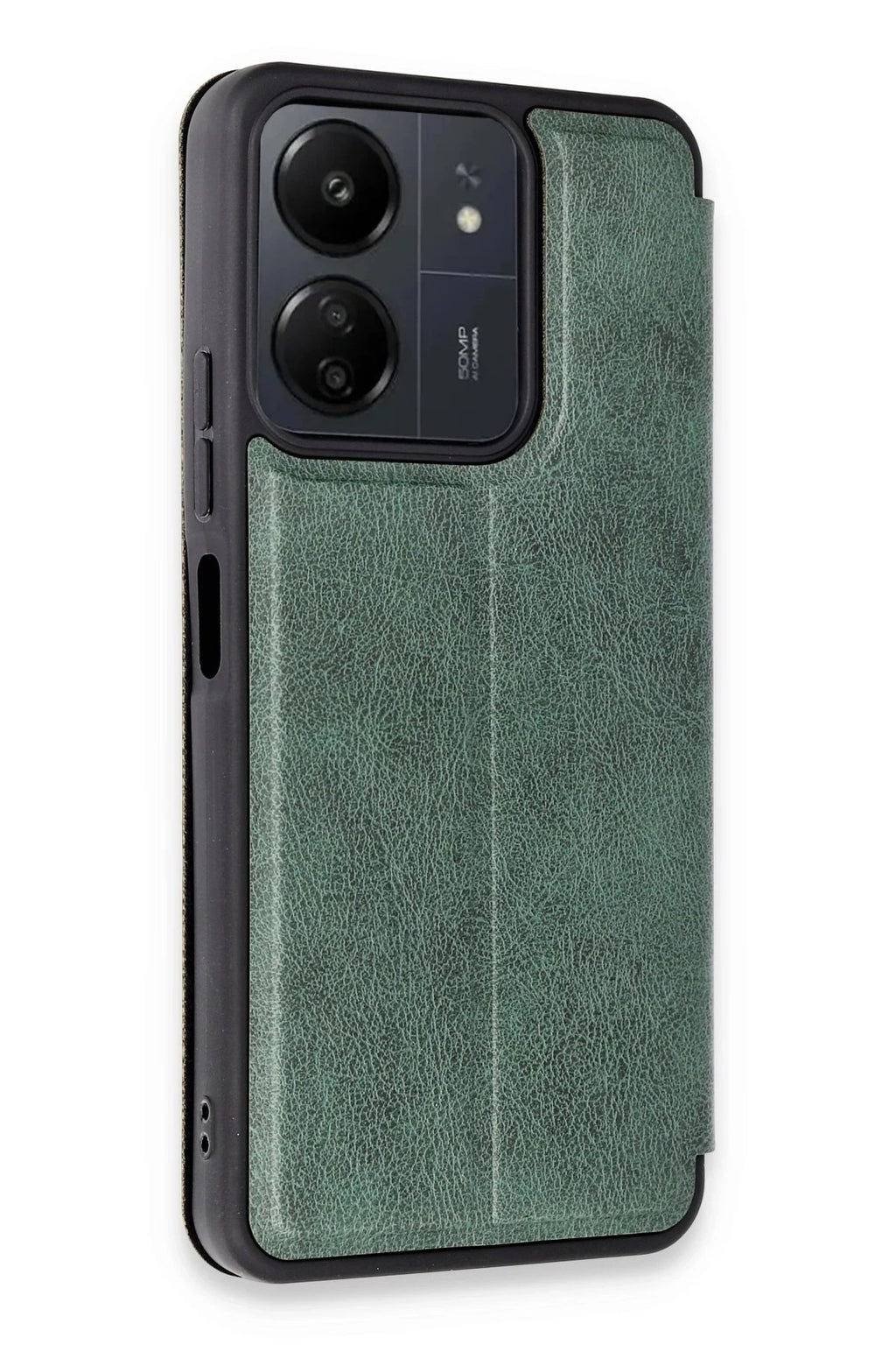 Mey İthalat® Redmi 13C Kılıf Flip Cover - Koyu Yeşil