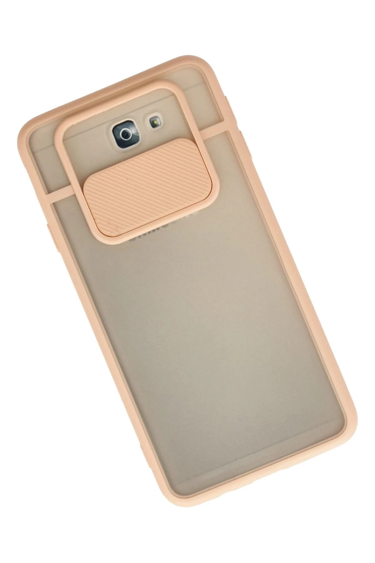 Mey İthalat® Samsung Galaxy J7 Prime Kılıf Palm Buzlu Kamera Sürgülü Silikon - Pembe