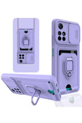 Mey İthalat® Redmi Note 11T Kılıf Zuma Kartvizitli Yüzüklü Silikon - Lila