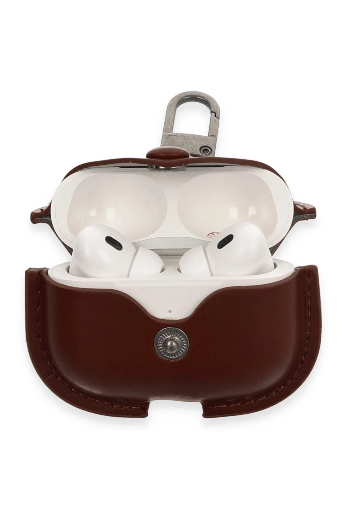 Mey İthalat® Airpods Pro 2 (2.nesil) Çanta Deri Kılıf - Kahverengi