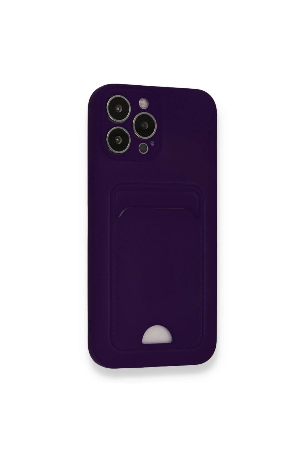 Mey İthalat® iPhone 12 Pro Max Kılıf Kelvin Kartvizitli Silikon - Derin Mor