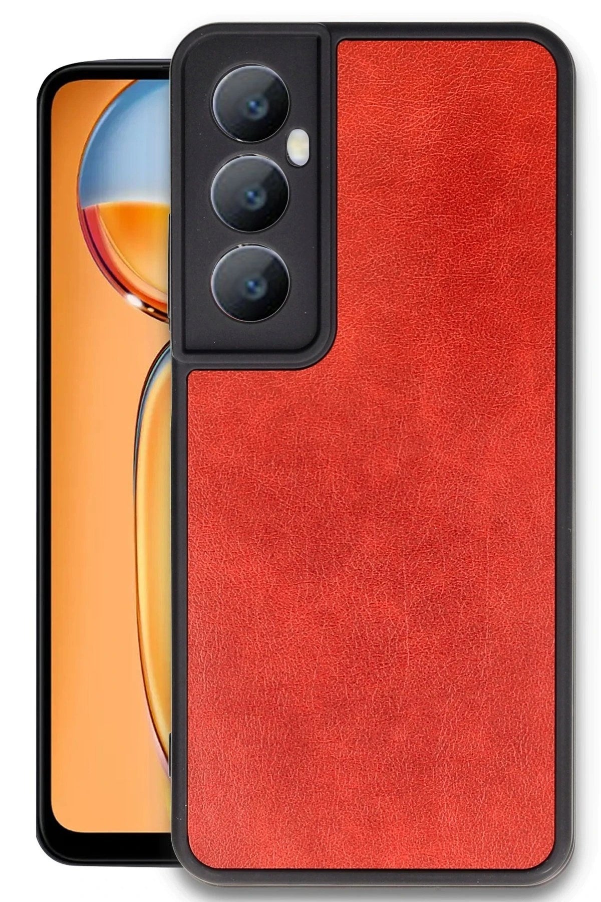 Mey İthalat® Realme C65 Kılıf Aras Deri Kapak - Kırmızı