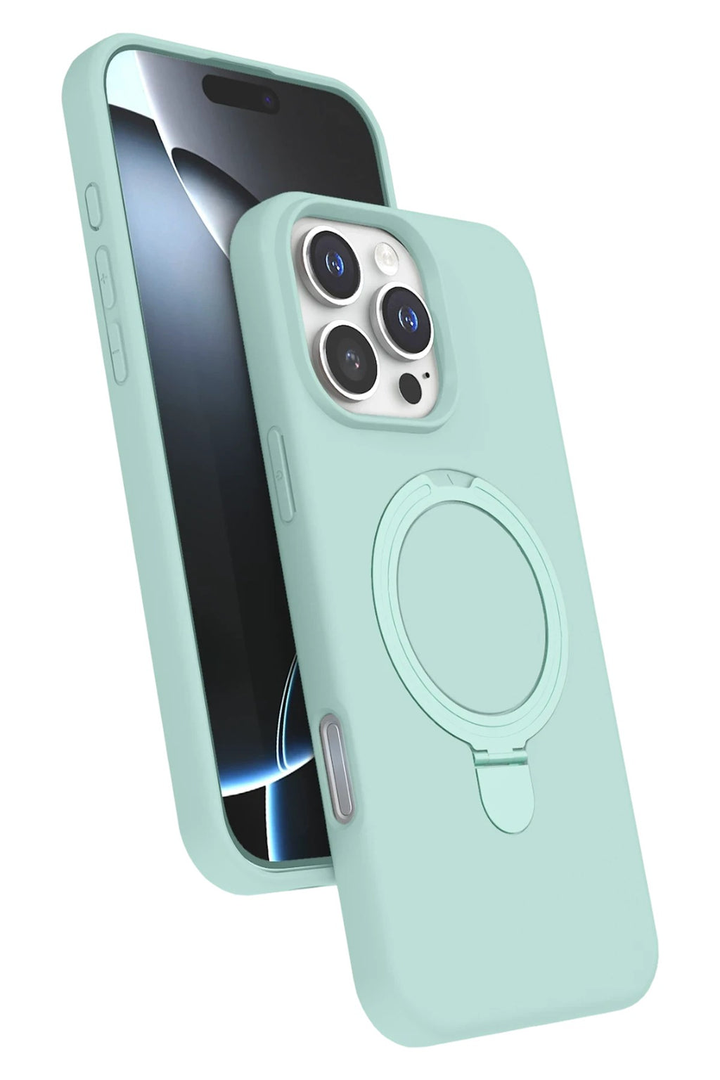 Mey İthalat® iPhone 16 Pro Max Regal Magsafe Standlı Kapak - Su Yeşili