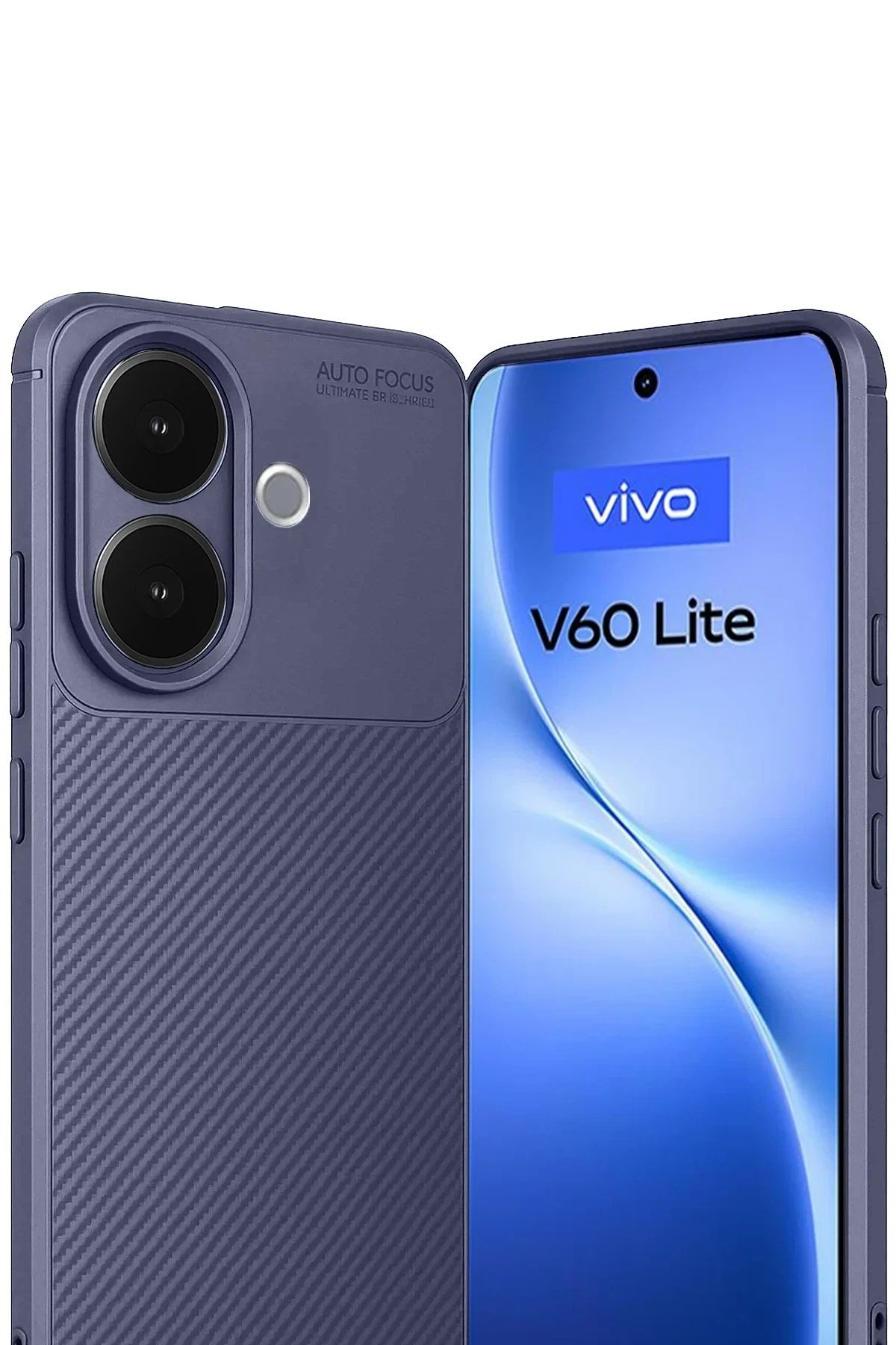 Mey İthalat® Vivo V60 Lite Auto Focus Karbon Kapak - Lacivert