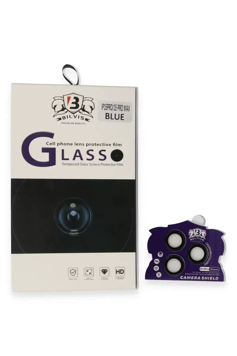 Mey İthalat® iPhone 15 Pro Max Bilvis Titan Kamera Lens - Lacivert