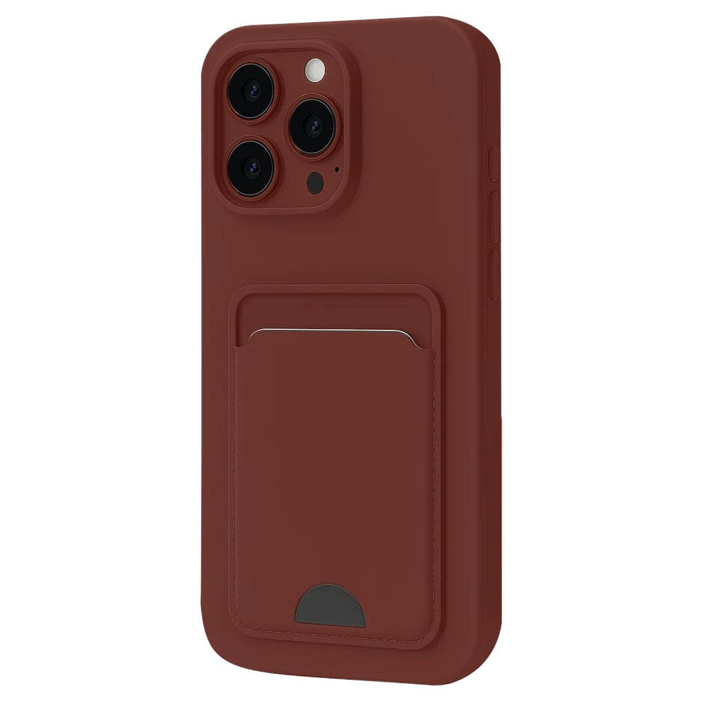 Mey İthalat® iPhone 16 Pro Max Kılıf Kelvin Kartvizitli Silikon - Bordo