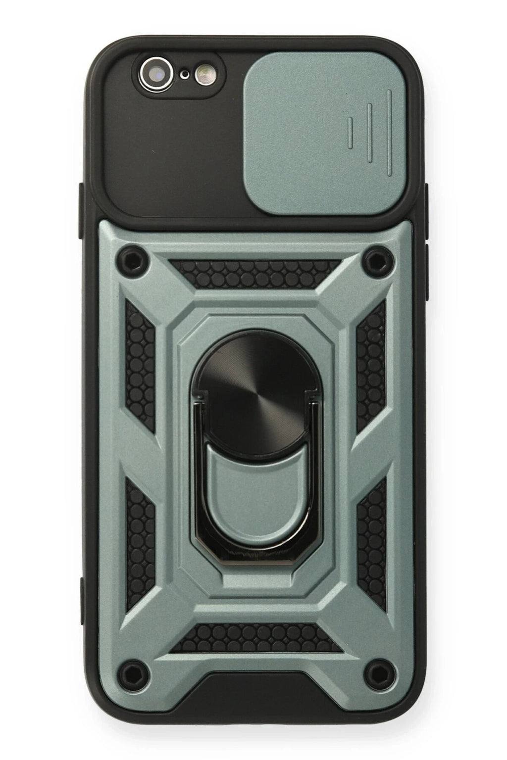 Mey İthalat® iPhone 6 Kılıf Pars Lens Yüzüklü Silikon - Yeşil