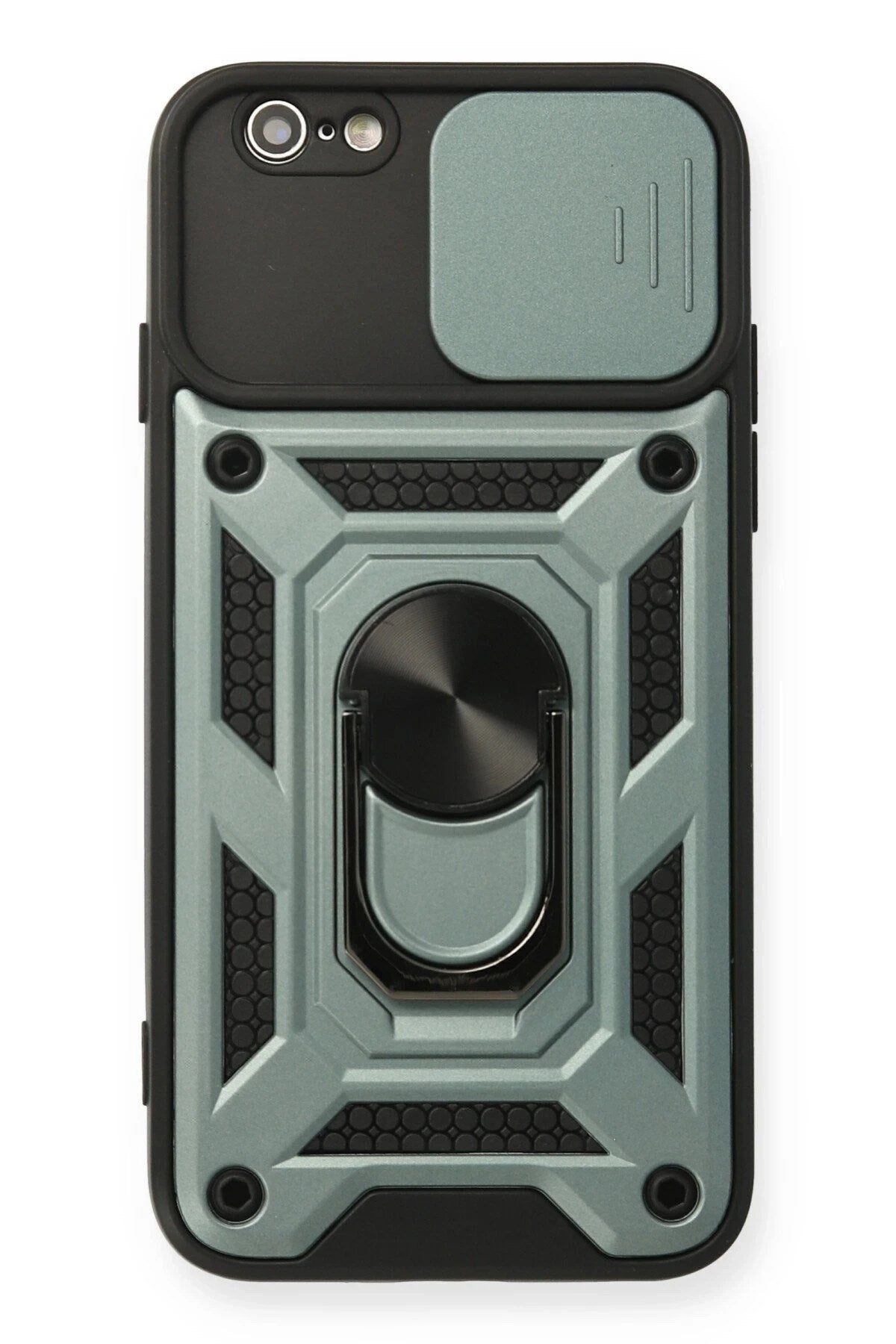 Mey İthalat® iPhone 6 Kılıf Pars Lens Yüzüklü Silikon - Yeşil