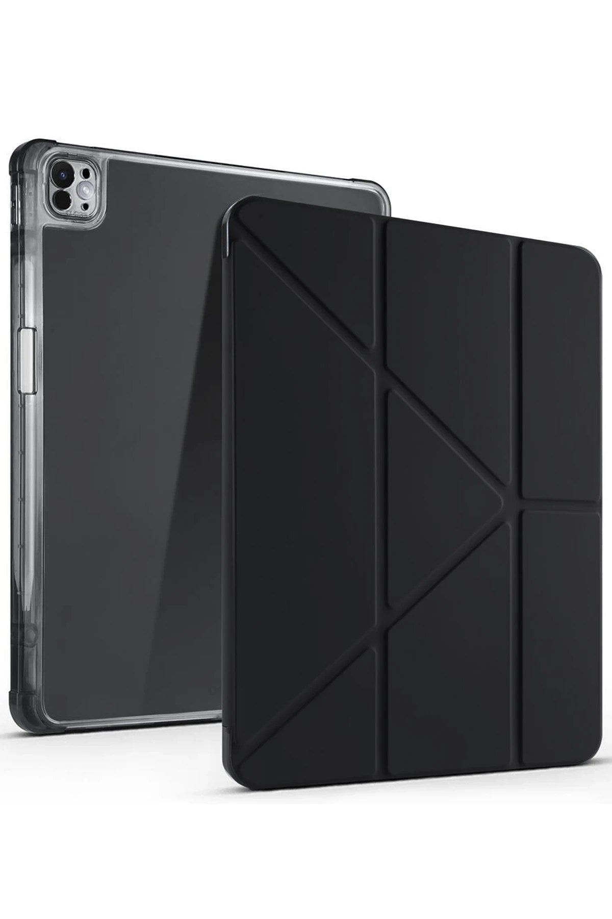 Mey İthalat® iPad Air 13 (2024) Kılıf Kalemlikli Mars Tablet Kılıfı - Siyah