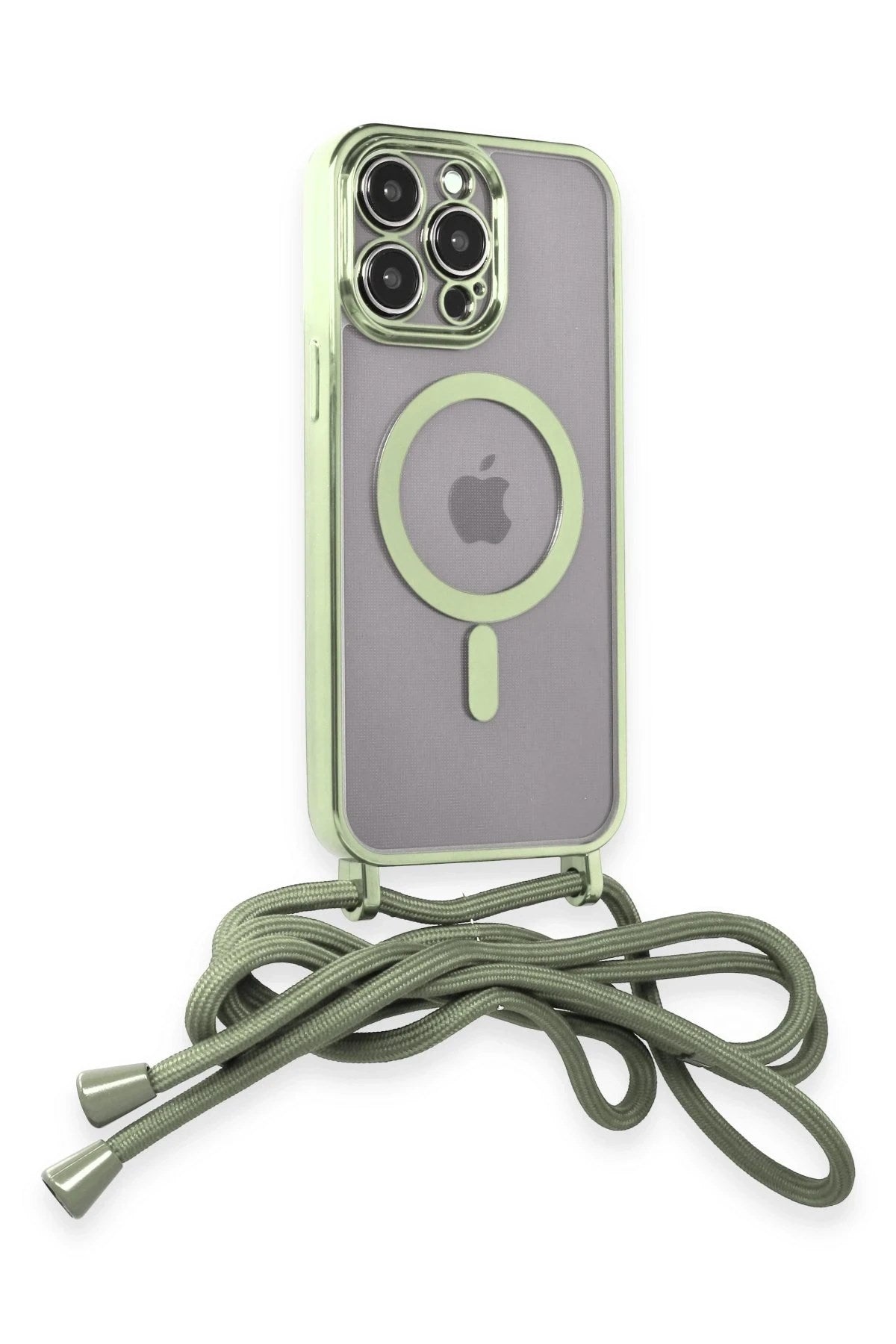 Mey İthalat® iPhone 12 Pro Max Kılıf Divo Lazer Askılı Magsafe Kapak - Koyu Yeşil
