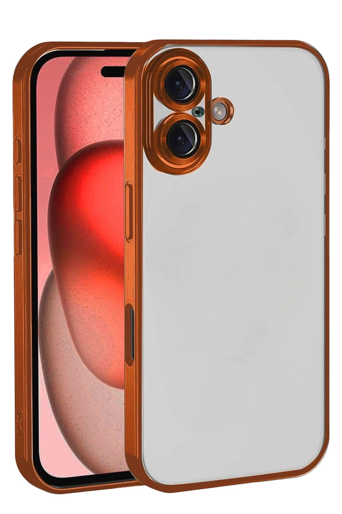Mey İthalat® iPhone 17 Lensli Silikon - Turuncu
