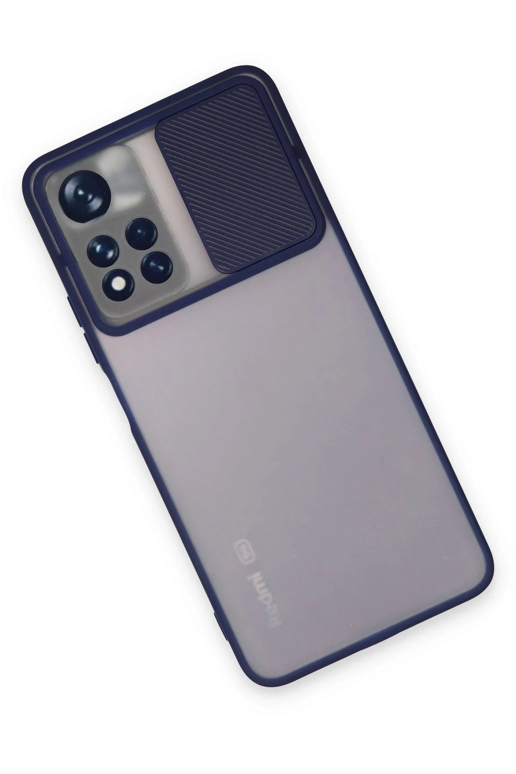 Mey İthalat® Redmi Note 11T Kılıf Palm Buzlu Kamera Sürgülü Silikon - Lacivert