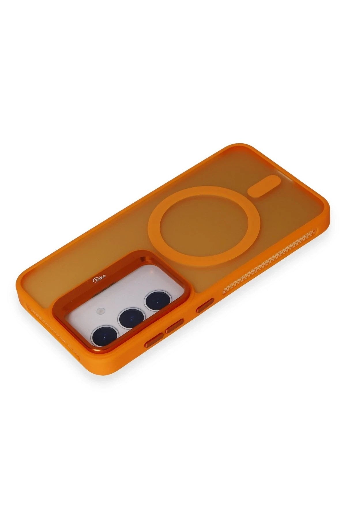 Mey İthalat® Samsung Galaxy S24 Flet Lens Magsafe Kapak - Turuncu