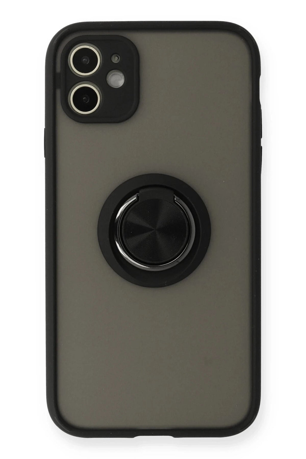 Mey İthalat® iPhone 11 Kılıf Montreal Yüzüklü Silikon Kapak - Siyah