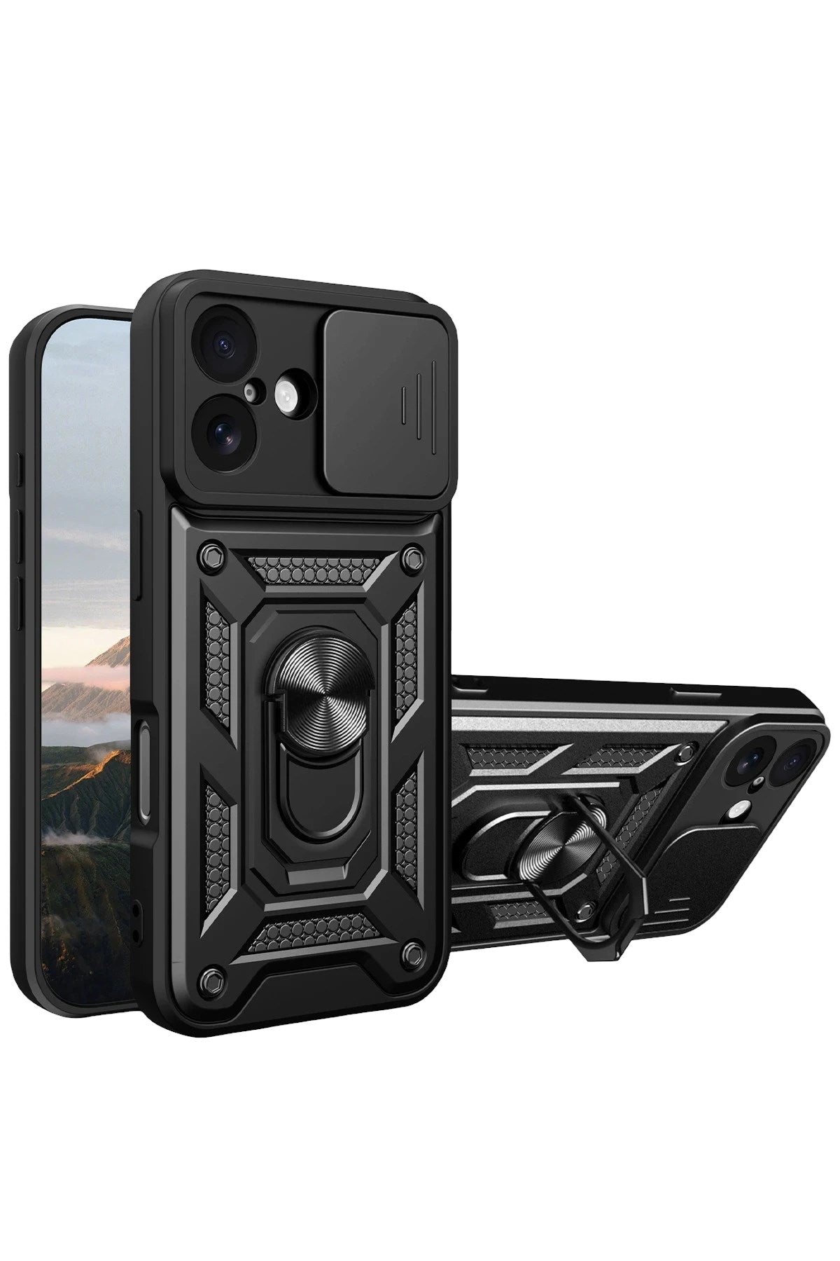 Mey İthalat® iPhone 17 Pars Lens Yüzüklü Silikon - Siyah