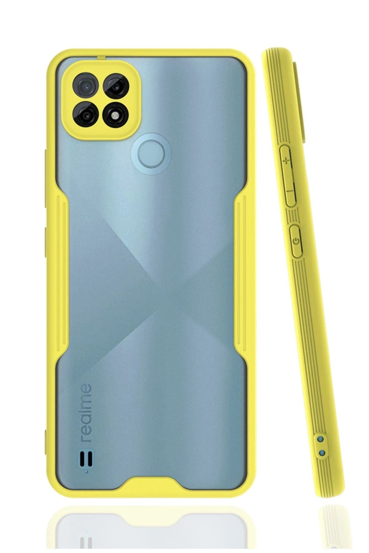 Mey İthalat® Realme C21 Kılıf Platin Silikon - Sarı