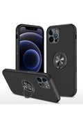 Mey İthalat® iPhone 12 Pro Max Kılıf Elit Yüzüklü Kapak - Siyah