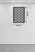 Mey İthalat® Geometrik Kafes Desenli Ahşap Duvar Tablosu - 25x35 cm Lazer Kesim Dekoratif Pano