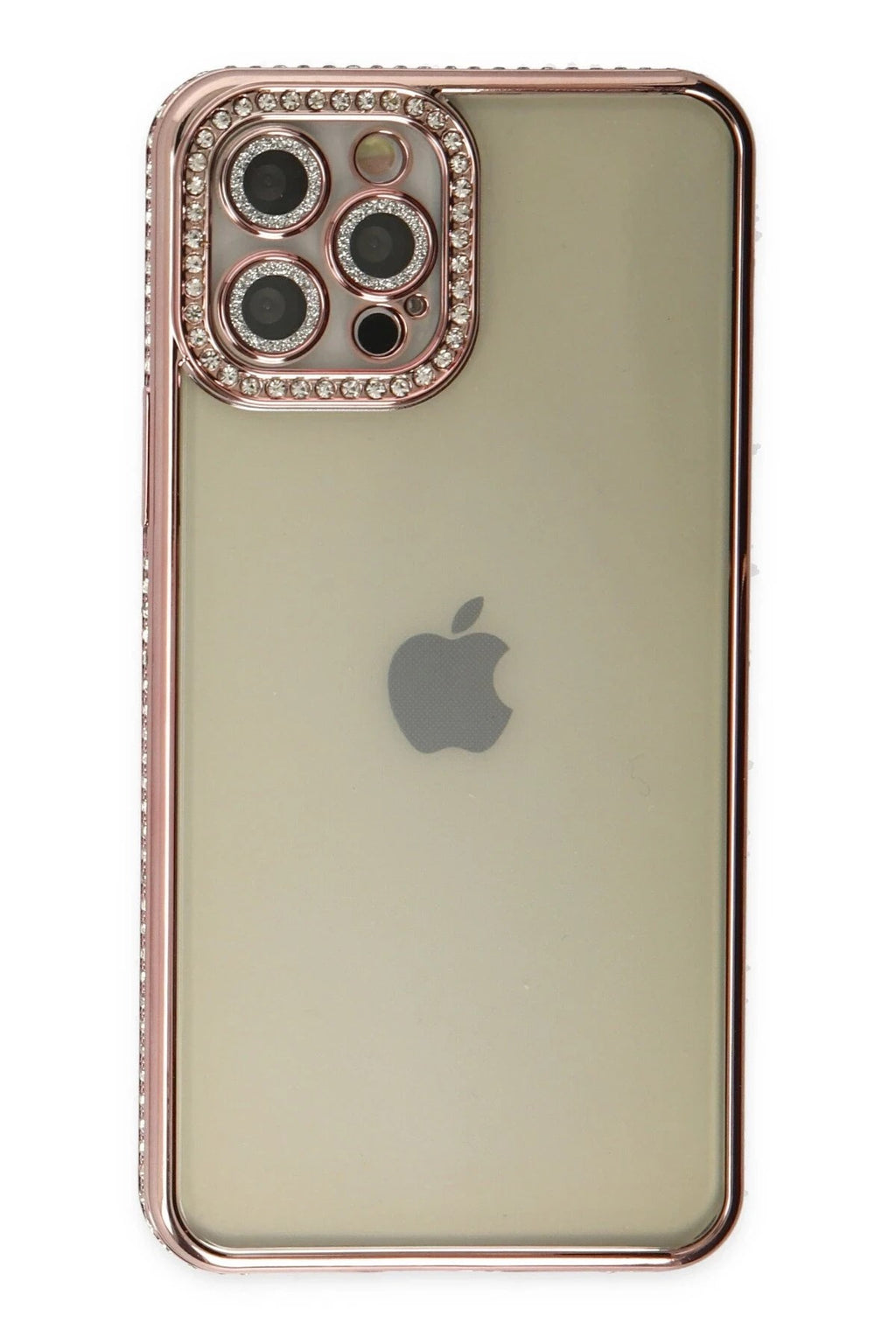 Mey İthalat® iPhone 12 Pro Kılıf Joke Taşlı Silikon - Pembe