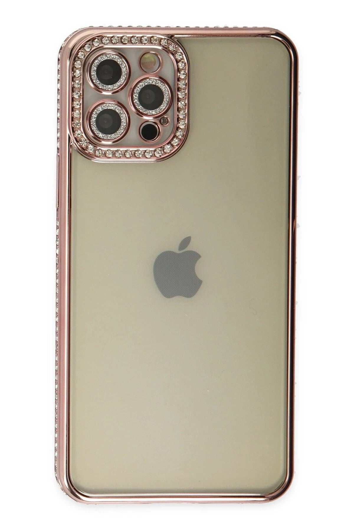 Mey İthalat® iPhone 12 Pro Kılıf Joke Taşlı Silikon - Pembe