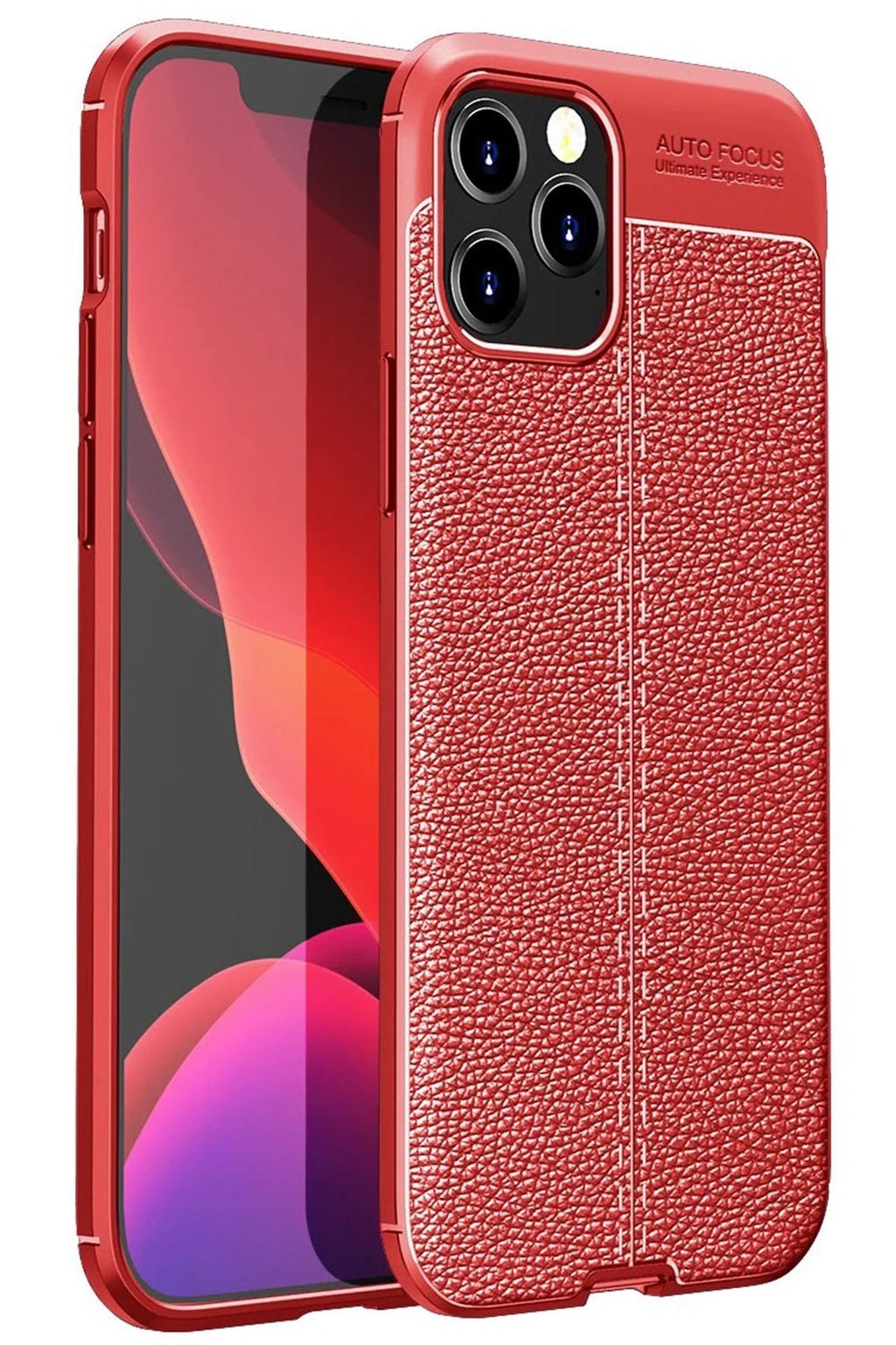 Mey İthalat® iPhone 12 Pro Kılıf Auto Focus Kapak - Kırmızı