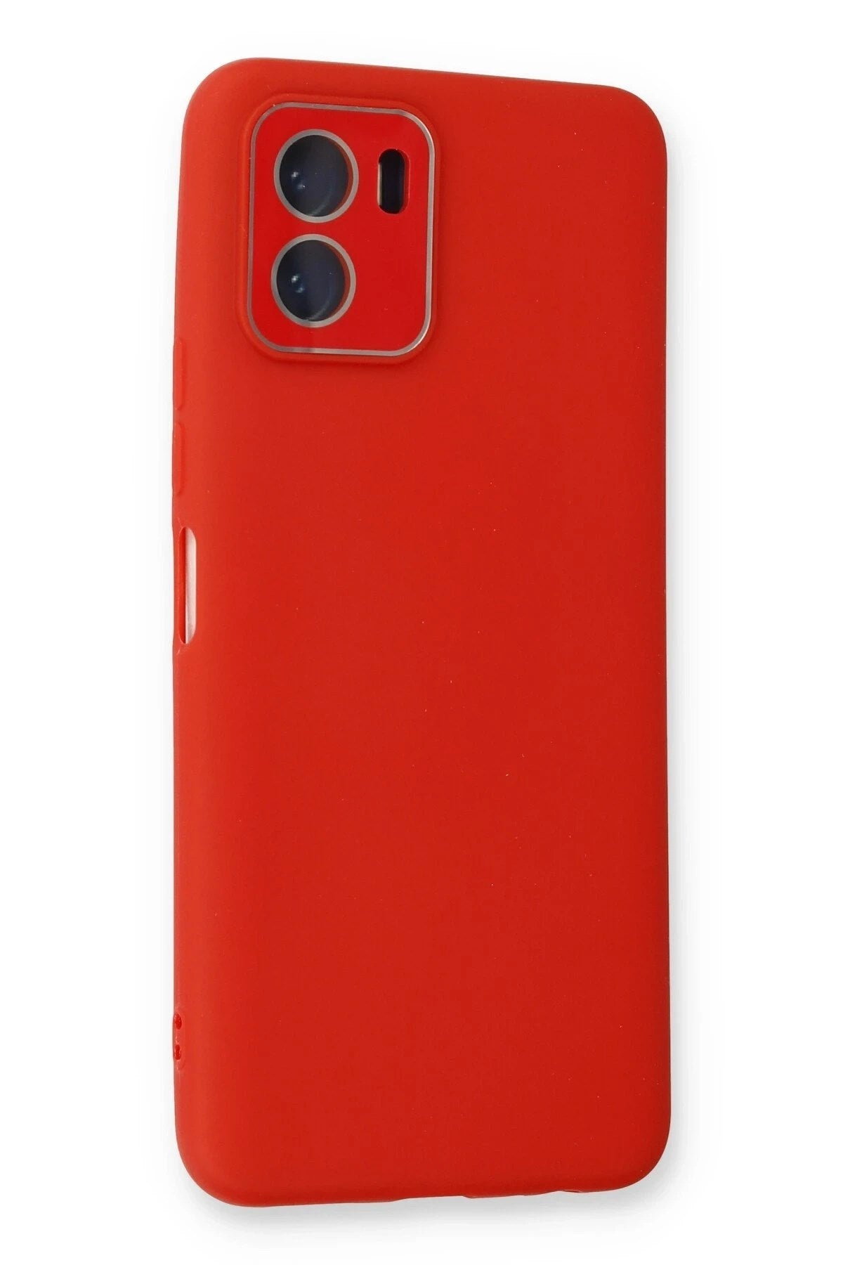 Mey İthalat® Vivo Y15S Kılıf Lansman Glass Kapak - Kırmızı