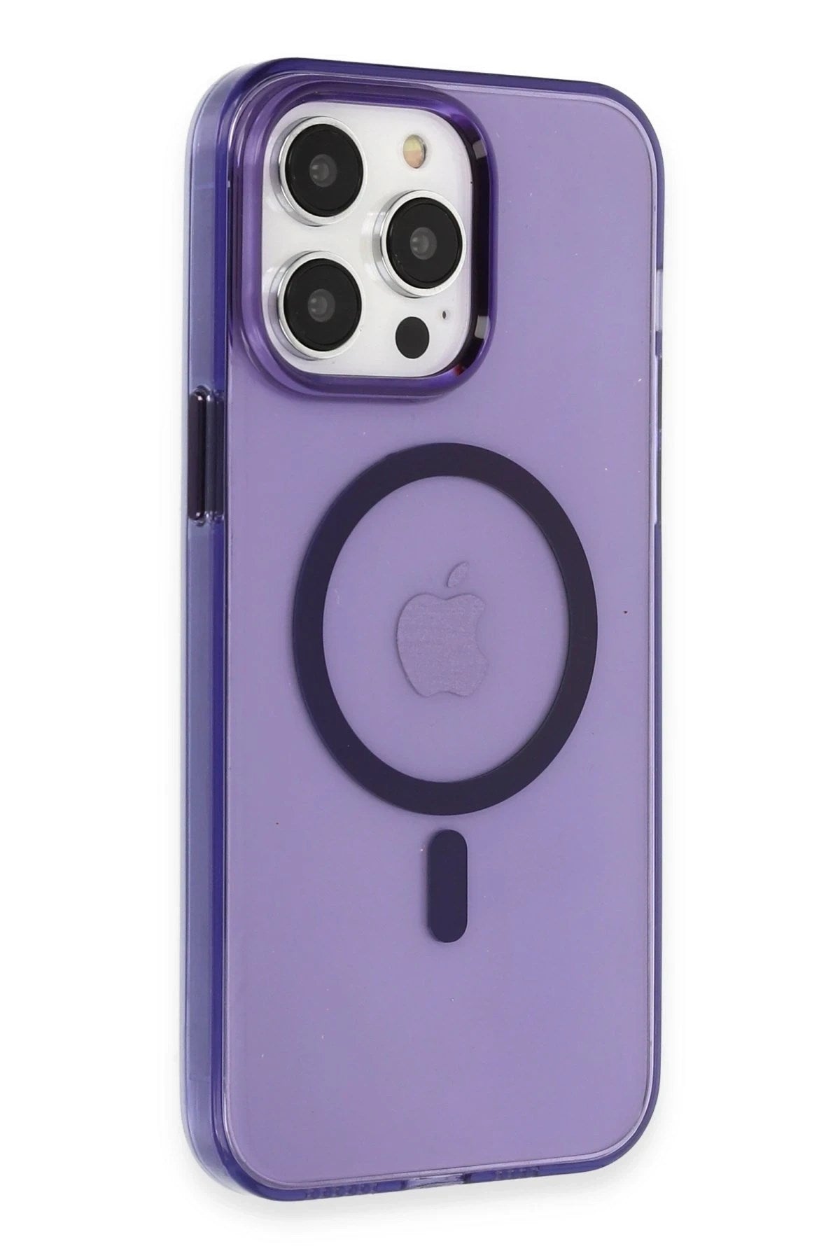 Mey İthalat® iPhone 14 Pro Kılıf Tron Şeffaf Magsafe Kapak - Derin Mor