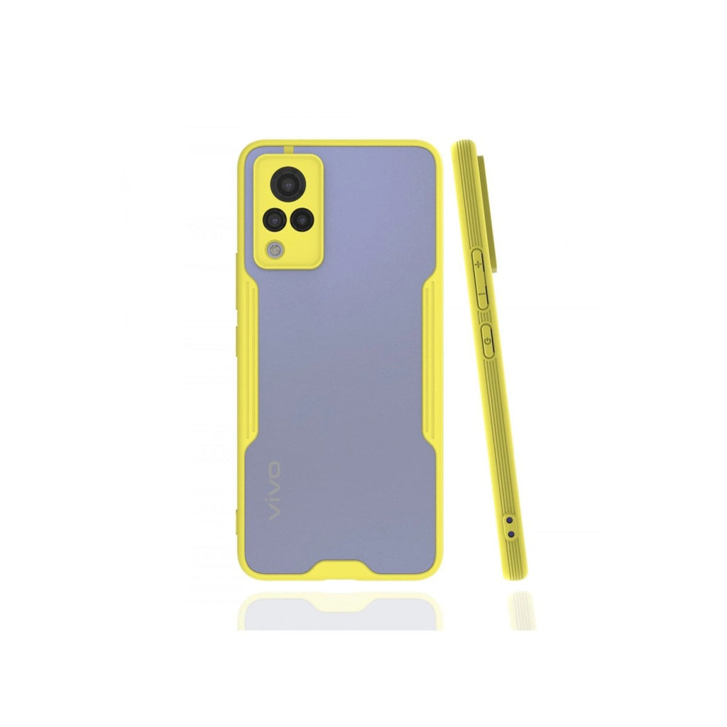 Mey İthalat® Vivo V21 Kılıf Platin Silikon - Sarı