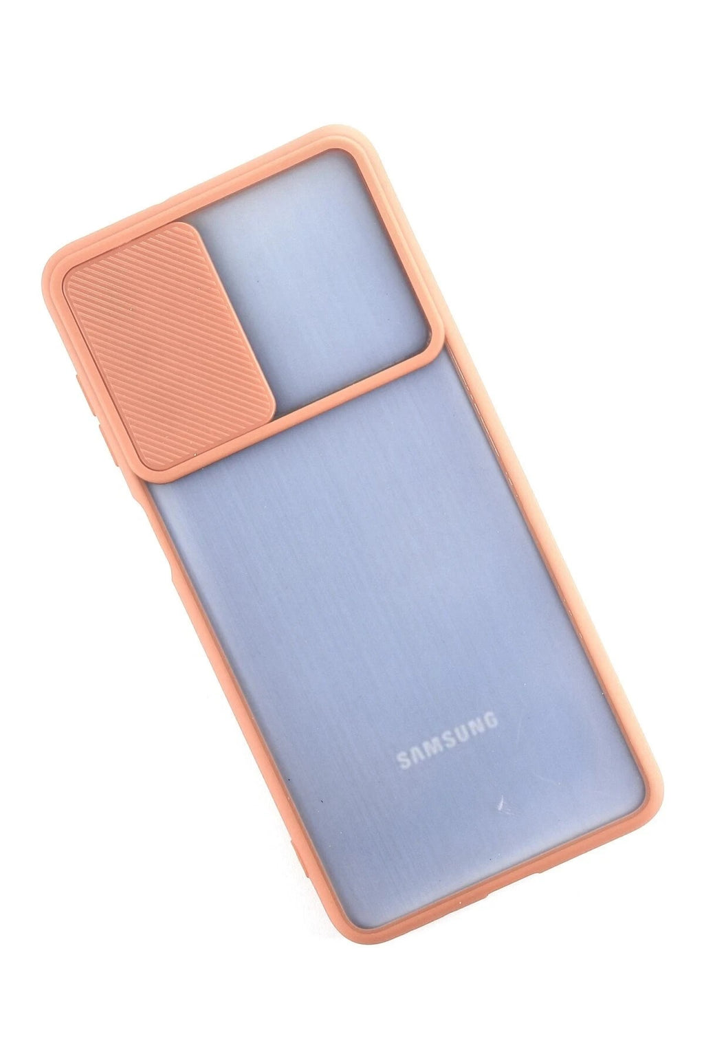 Mey İthalat® Samsung Galaxy M52 5G Kılıf Palm Buzlu Kamera Sürgülü Silikon - Pembe