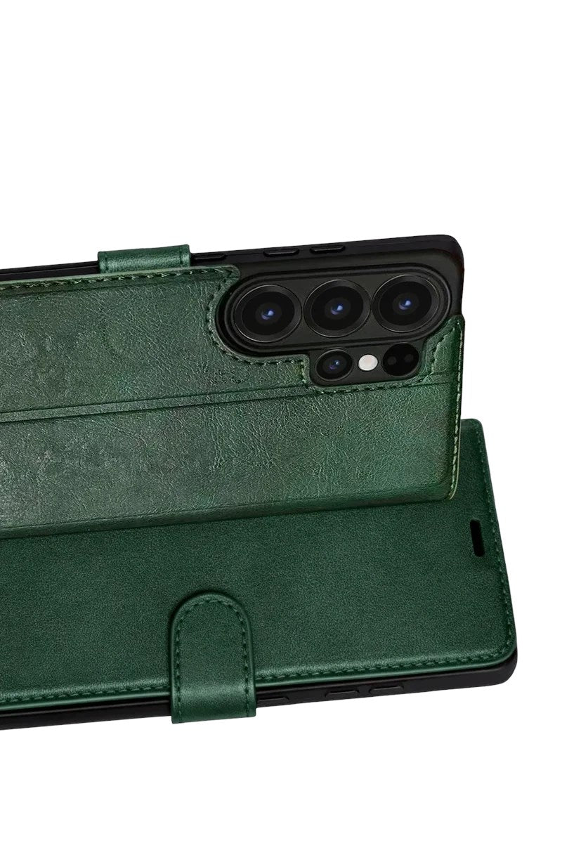Mey İthalat® Samsung Galaxy S26 Ultra Trend S Plus Kapaklı Kılıf - Yeşil